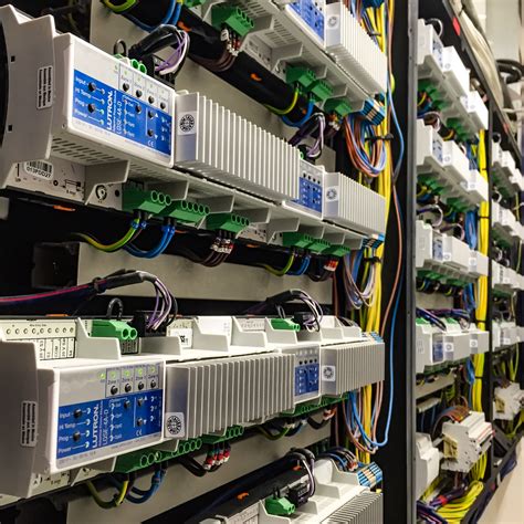 Industrial control panel with organized wiring